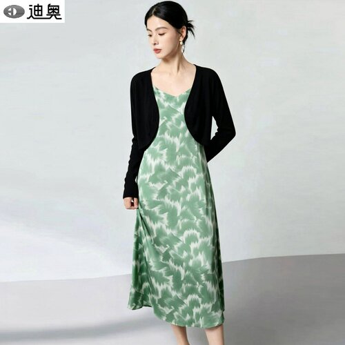 桑蚕丝连衣裙两件套女真丝吊带裙
