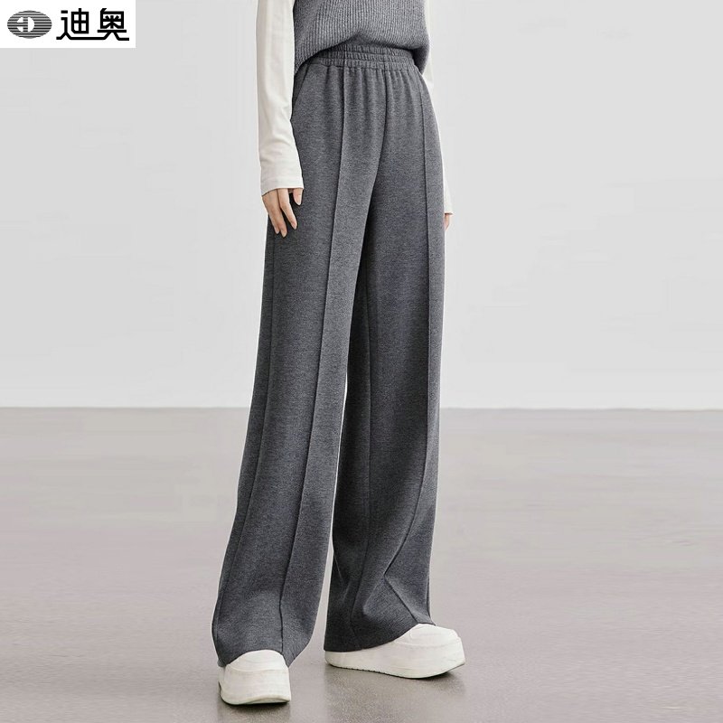 迪奥25秋冬新款加厚毛呢休闲裤女高级感气质羊毛醋酸直筒阔腿裤子,女装/女士精品,休闲裤,淘宝优惠券,粉丝福利购,淘宝优惠卷