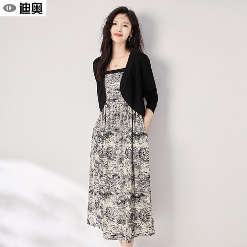 高级感小香风A字裙两件套