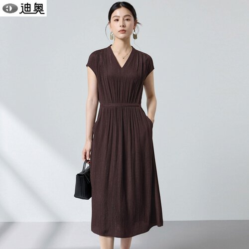 迪奥夏季连衣裙女法式桑蚕丝裙子