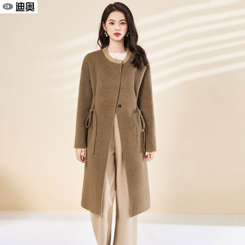 迪奥25秋冬赫本风双面呢羊毛大衣