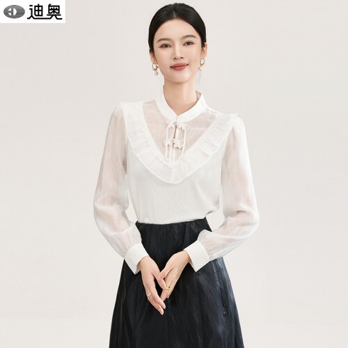 迪奥气质优雅新中式国风衬衫女