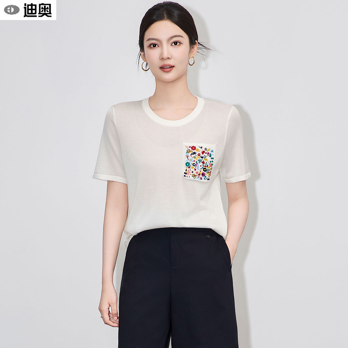 迪奥高端舒适宽松显瘦短袖T恤女