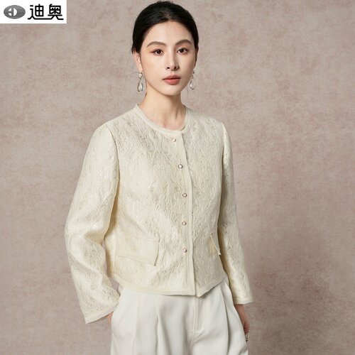迪奥轻奢时髦洋气桑蚕丝短外套女
