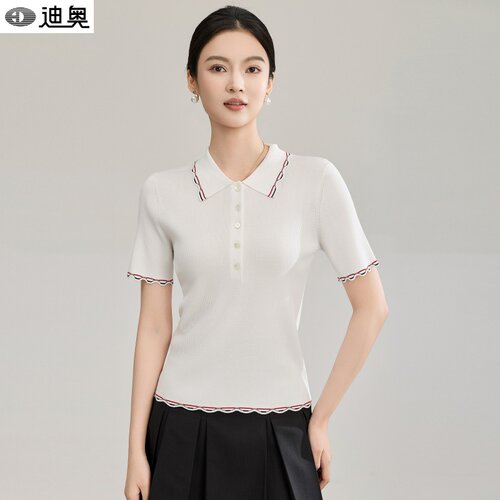 迪奥高级感知性优雅短袖针织衫女