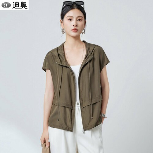 迪奥高端真丝薄款短袖开衫外套女