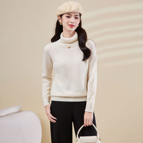 高品质纯色羊毛衫女气质针织衫厚