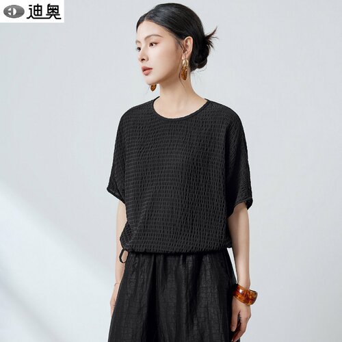 迪奥夏季真丝短袖T恤女气质小衫