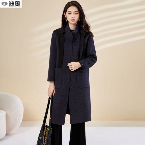 迪奥25秋冬新款针织帽毛呢外套女