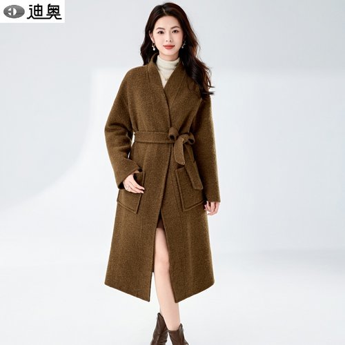 迪奥25冬季新款中长款羊毛呢大衣