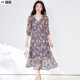 迪奥早秋法式 碎花连衣裙女25新款 复古浪漫印花大摆裙气质减龄裙子