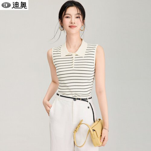 迪奥气质减龄学院风背心针织衫女