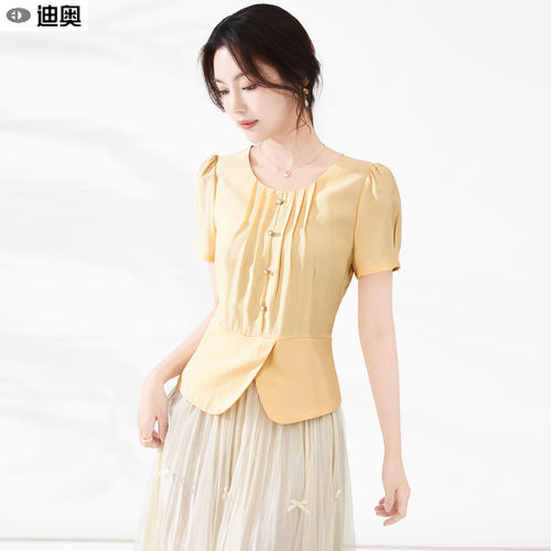 迪奥高级感优雅夏季短袖衬衫女