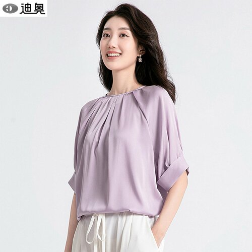 迪奥高品质时尚休闲桑蚕丝短袖女