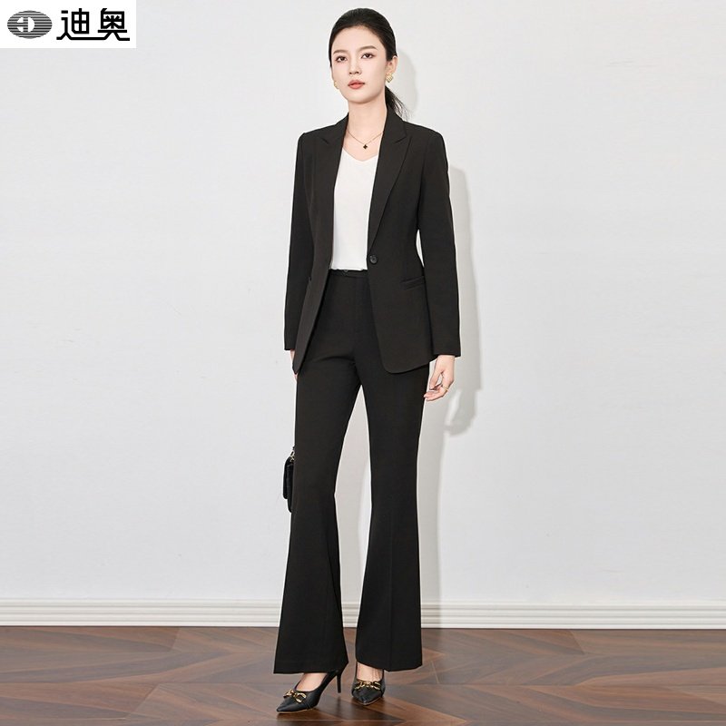 迪奥高级感西服套装女25新款时尚气质干练通勤微喇长裤正装两件套,女装/女士精品,时尚套装,淘宝优惠券,粉丝福利购,淘宝优惠卷