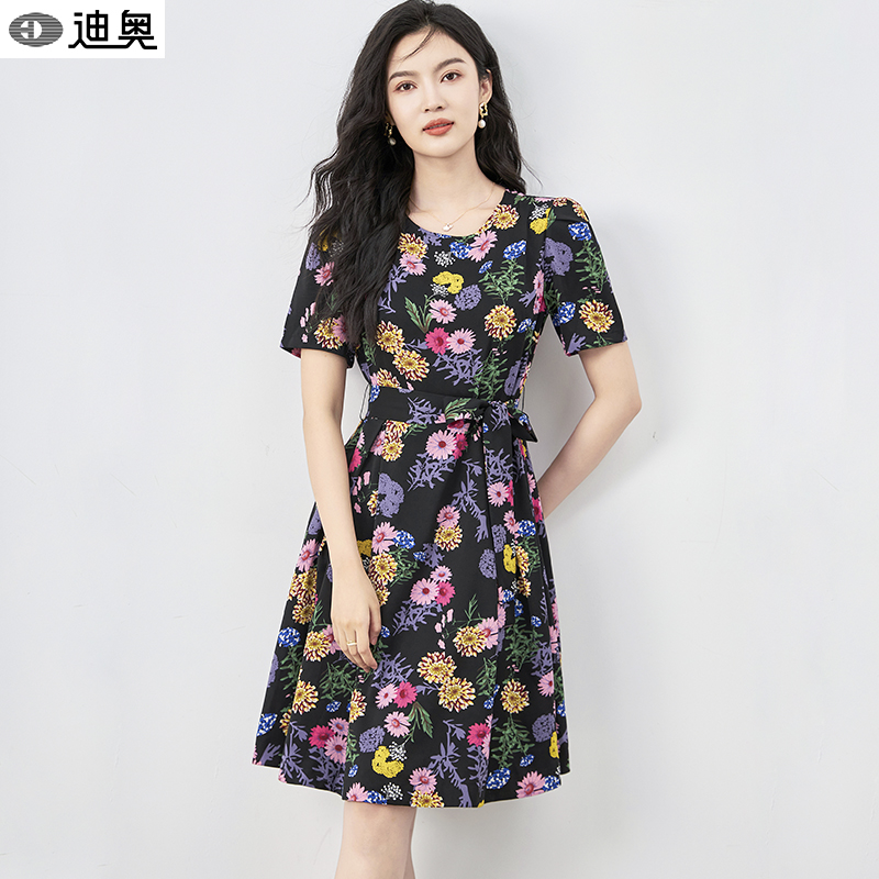 高端气质连衣裙洋气A字裙中腰