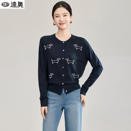 迪奥羊毛混纺打底针织开衫外套女