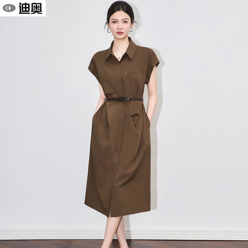 迪奥复古时髦精干练A字连衣裙夏