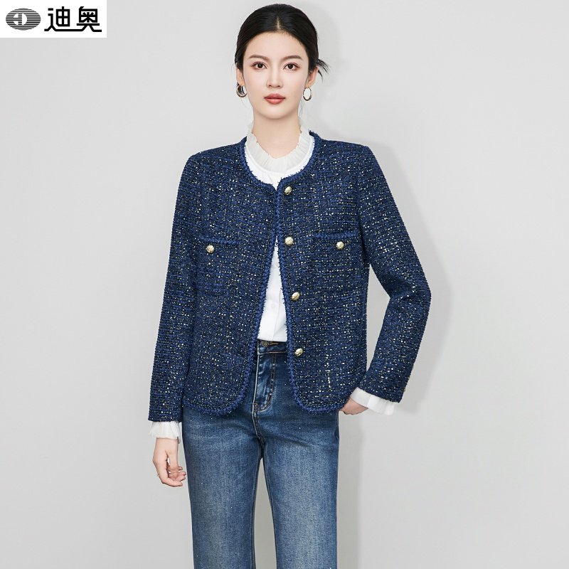 迪奥25新款法式千金小香风短外套女轻奢亮片高级感羊毛粗花呢外套,女装/女士精品,短外套,淘宝优惠券,粉丝福利购,淘宝优惠卷