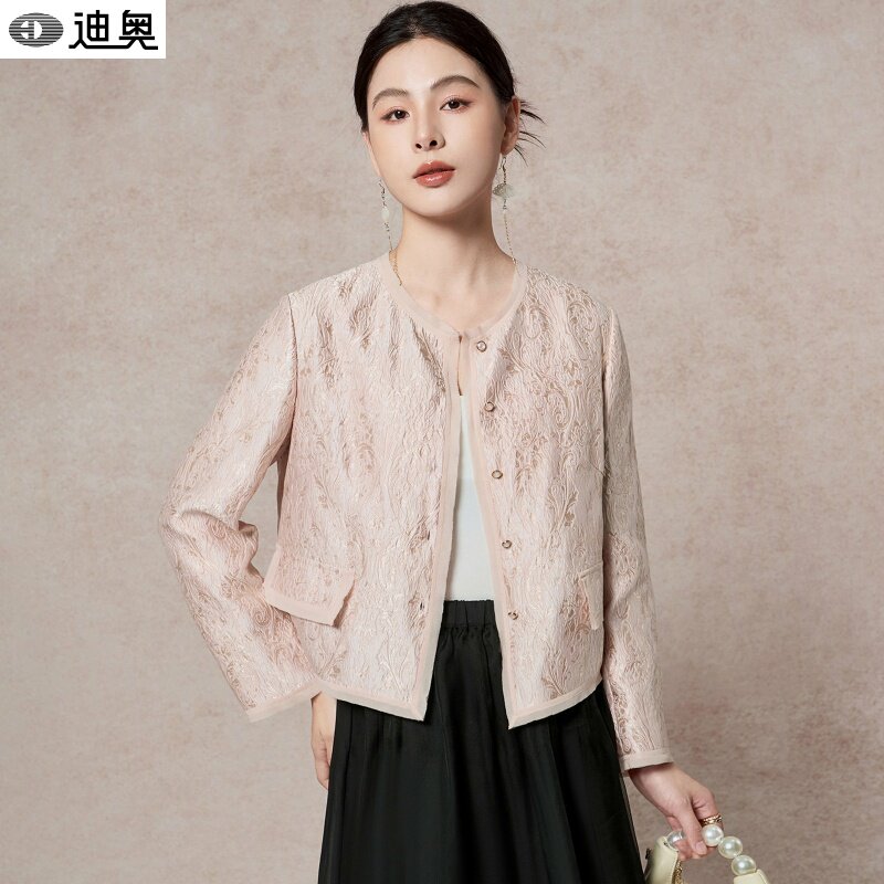 迪奥春夏小香风外套女2026新款气质提花桑蚕丝开衫洋气百搭空调衫