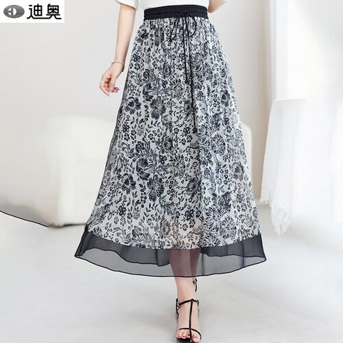 迪奥时尚优雅显瘦真丝半身裙女夏