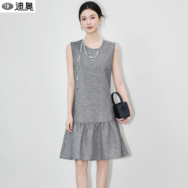 迪奥轻奢小香风无袖背心裙25秋冬