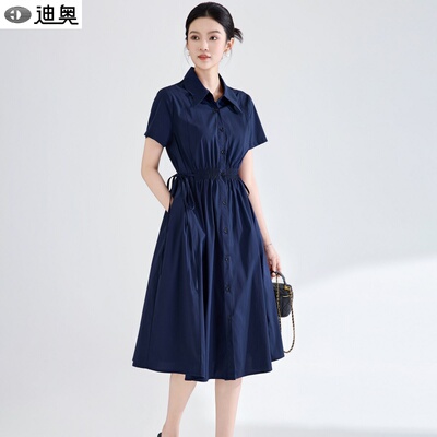 迪奥慵懒松弛感休闲衬衫连衣裙夏