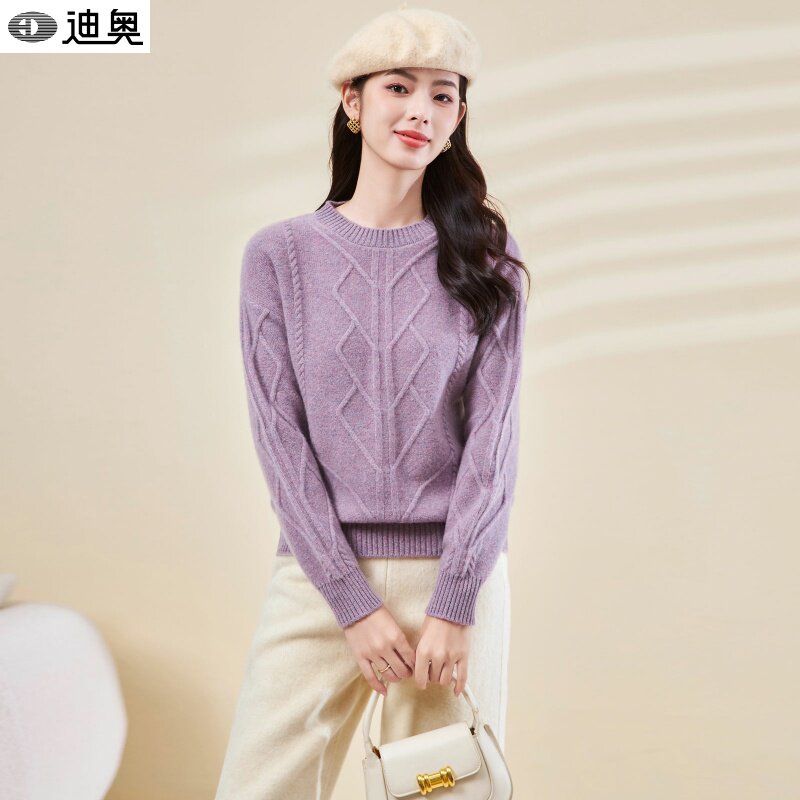 迪奥25秋冬新款高品质圆领羊毛针织毛衣时尚气质百搭打底衫上衣女,女装/女士精品,羊绒衫,淘宝优惠券,粉丝福利购,淘宝优惠卷