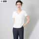 t恤女25新款 时尚 气质简约V领显瘦T恤夏季 迪奥短袖 百搭白色短袖 女