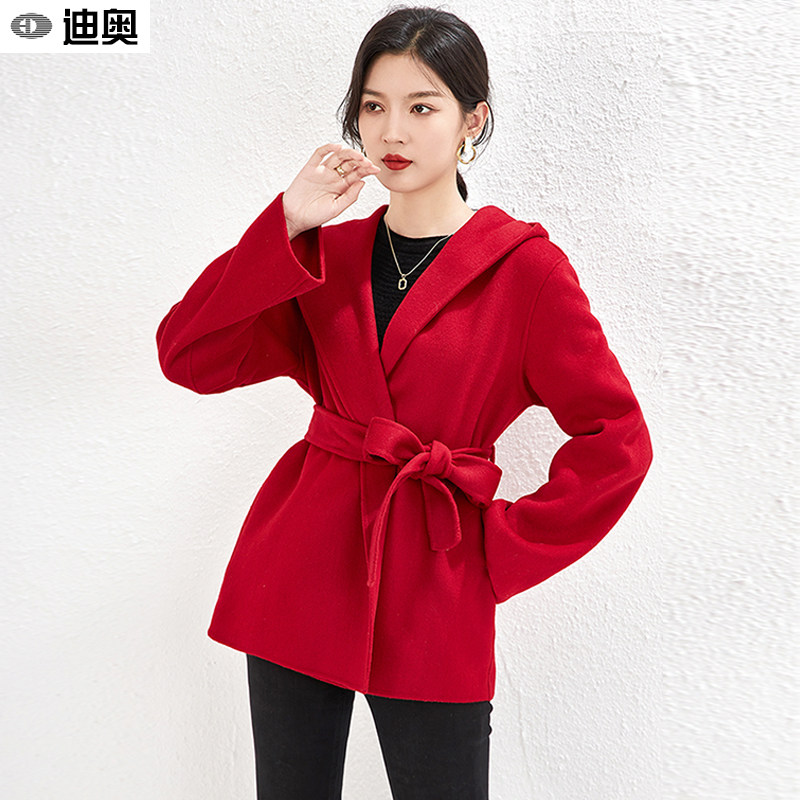 迪奥红色双面呢羊绒大衣女2024春秋新款收腰显瘦高端大牌毛呢外套,女装/女士精品,毛呢外套,淘宝优惠券,粉丝福利购,淘宝优惠卷