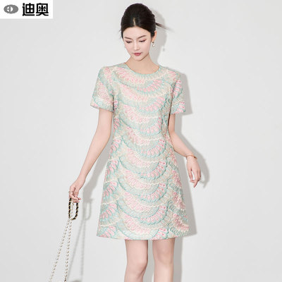 迪奥轻奢气质精致优雅名媛连衣裙