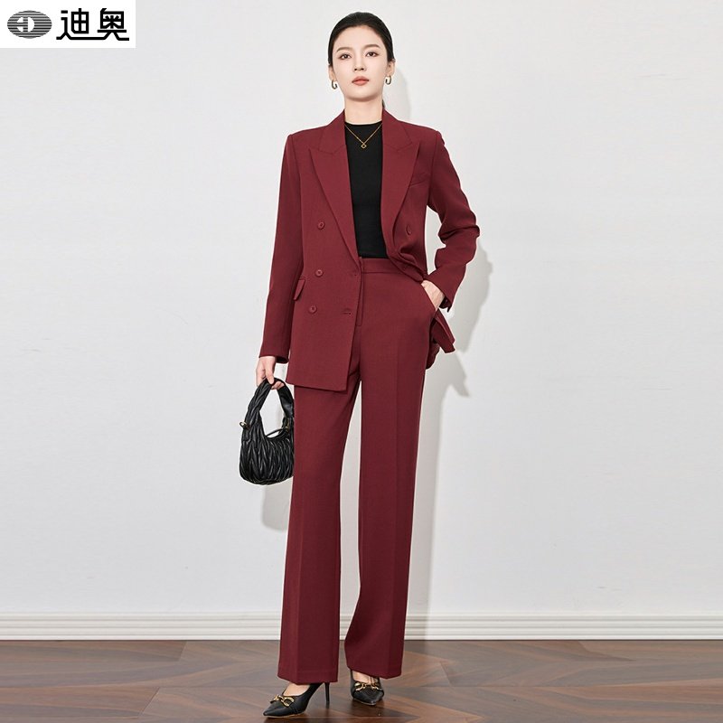 迪奥双排扣西装套装女25秋冬新款干练御姐风通勤职业正装两件套女,女装/女士精品,时尚套装,淘宝优惠券,粉丝福利购,淘宝优惠卷