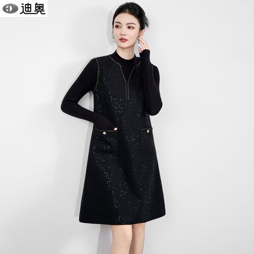 迪奥轻奢法式小香风背心连衣裙女