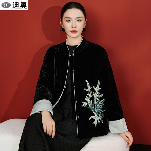 迪奥高端新中式国风棉衣外套女