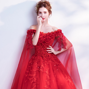 Red brides long sleeved wedding dresses wedding dresses