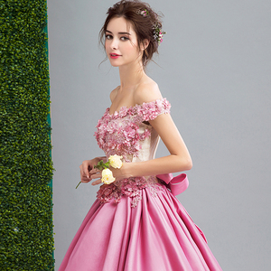 Pink Flower Bridal Wedding dresses wedding dress dinner party