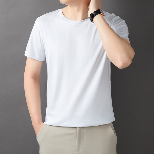 高级感100%棉丝光棉夏季短袖