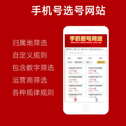 手机选号网站模板定制开发一条龙全包