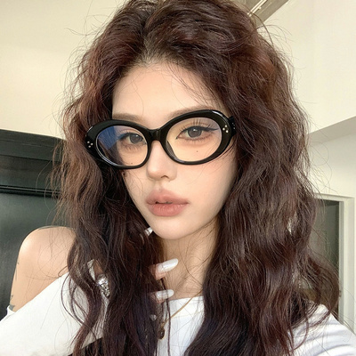 粗框猫眼眼镜框架女近视可配度数