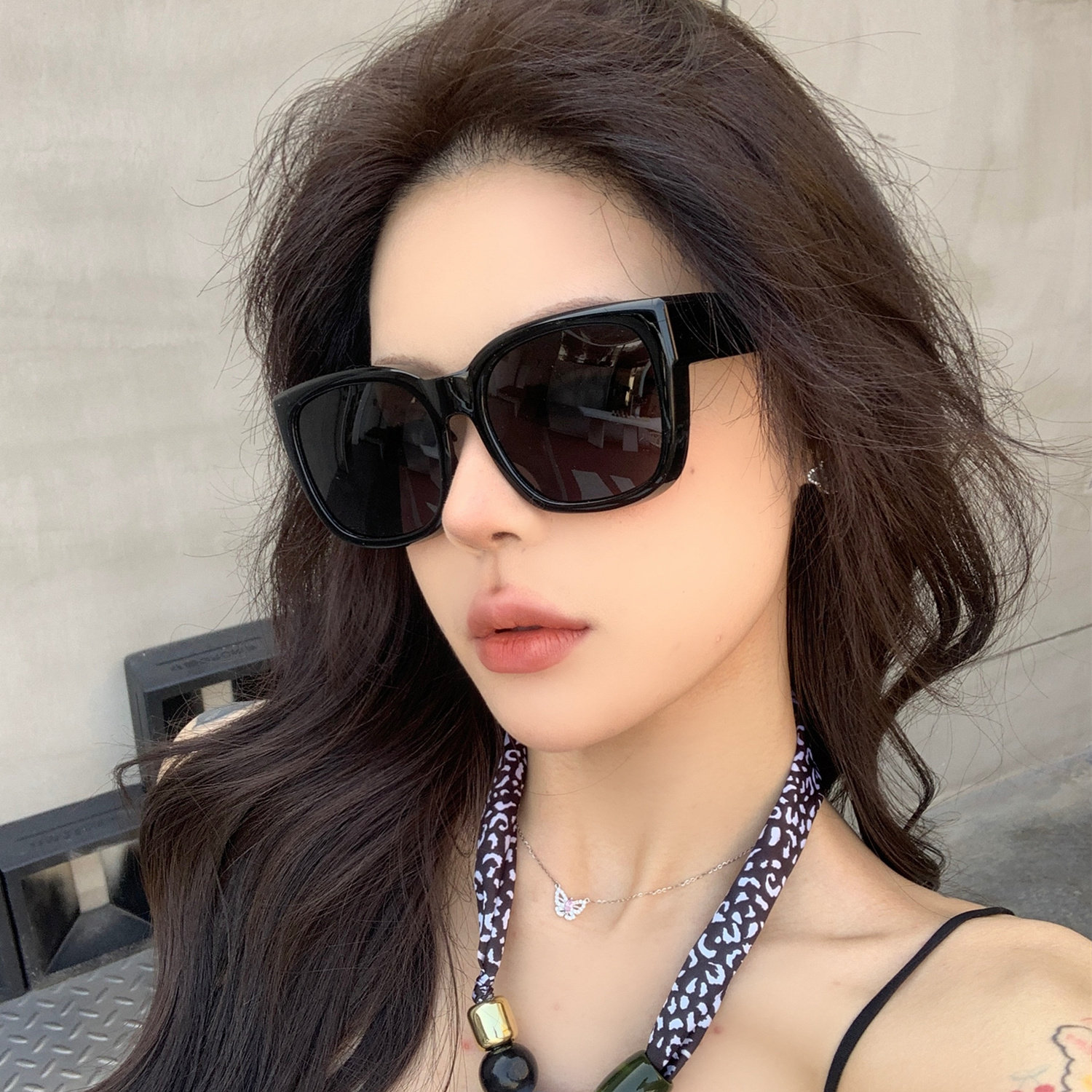 超大框黑色墨镜近视套镜男女高级感户外开车偏光防紫外线太阳眼镜