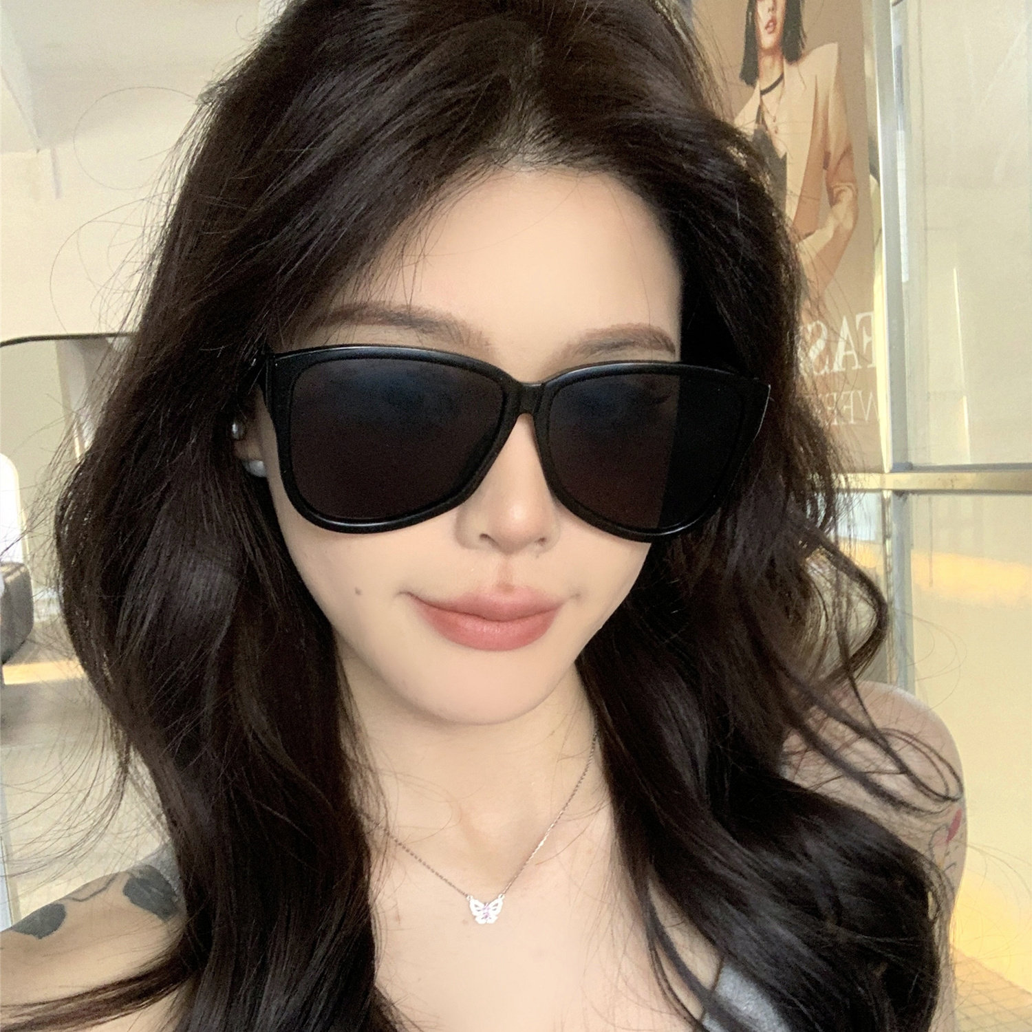 欧美复古蛤蟆镜大框墨镜女款高级感网红街拍显瘦凹造型太阳眼镜男