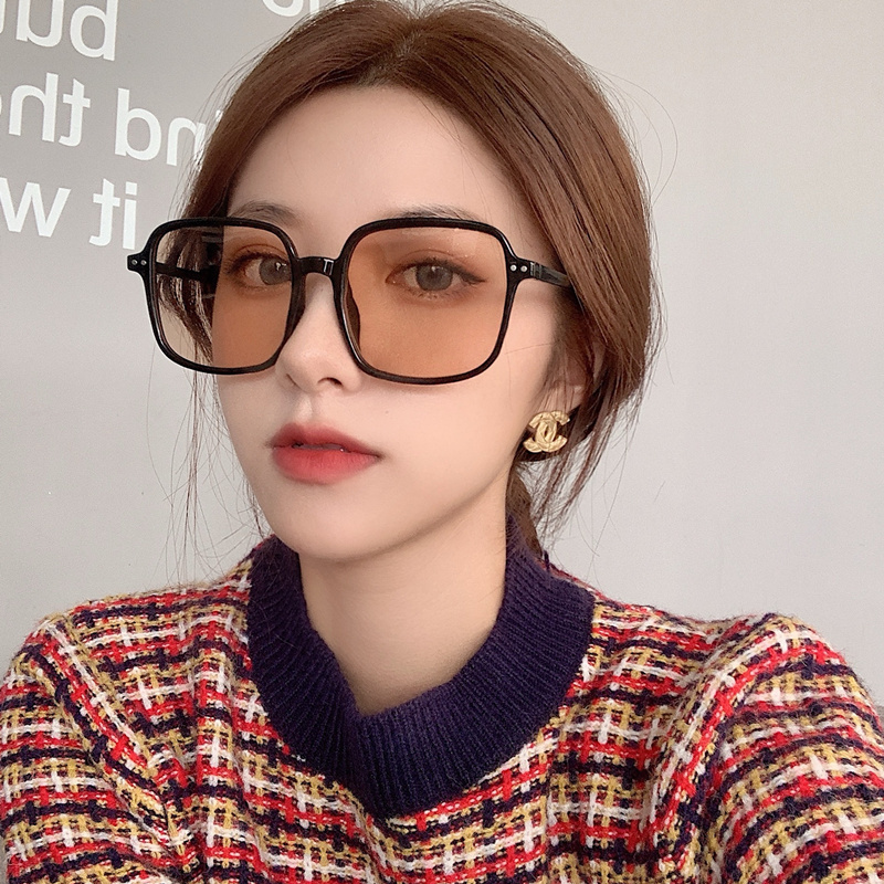韩版大框偏光墨镜男女潮圆脸显瘦茶色ins网红时尚防紫外线太阳镜