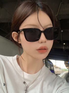 新款欧美复古方形黑色gm墨镜男女