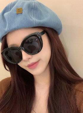 复古大框黑色猫眼墨镜女网红ins方圆脸显瘦御姐高级感防晒太阳镜