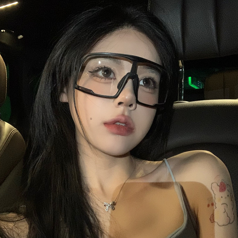 韩版方形男女夜骑护目镜显脸小骑行眼镜日夜两用自行车防风太阳镜