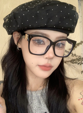 黑框方形素颜神器眼镜女潮高级感大框方圆脸显瘦可配度数眼睛框架