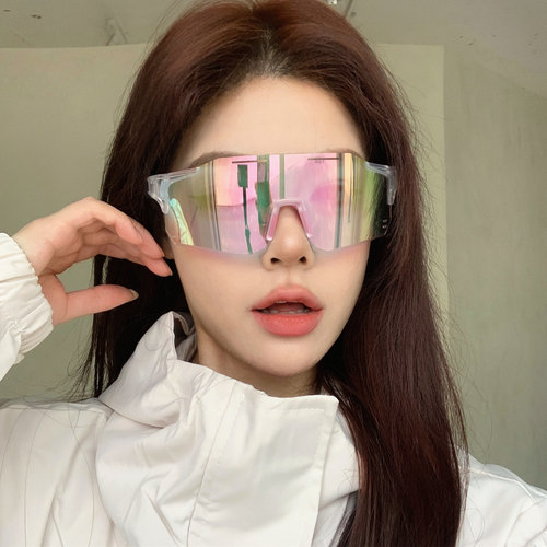 炫彩反光变色骑行眼镜日夜两用女