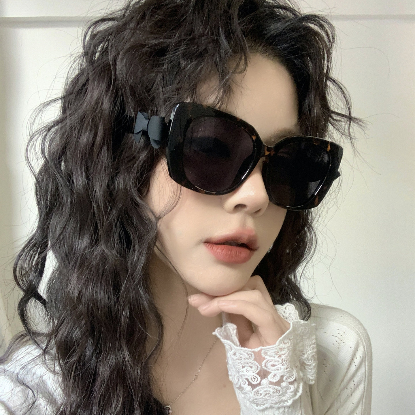 超大框猫眼复古豹纹墨镜女高级感大脸显瘦偏光防紫外线太阳眼镜潮