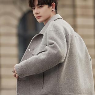 双面羊毛呢子大衣男款秋冬季2025新款非羊绒男士短款外套休闲夹克