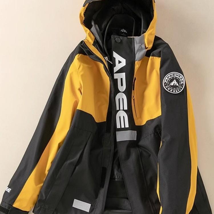 户外冲锋衣三合一男女2025新款可拆卸防水防风撞色进藏登山服外套